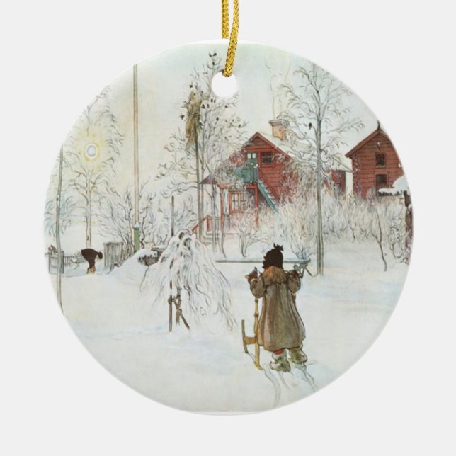 Adorno De Cerámica Navidad de Carl Larsson en Suecia (Frente)