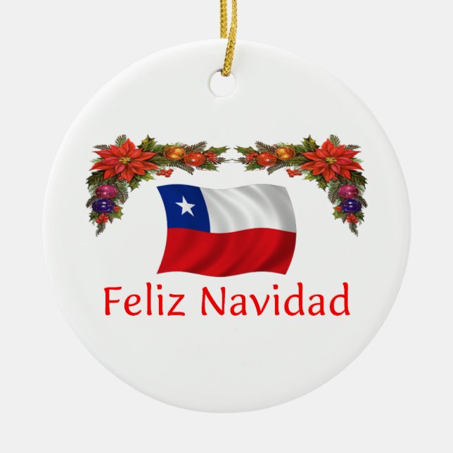 Adorno De Cerámica Navidad de Chile (Frente)