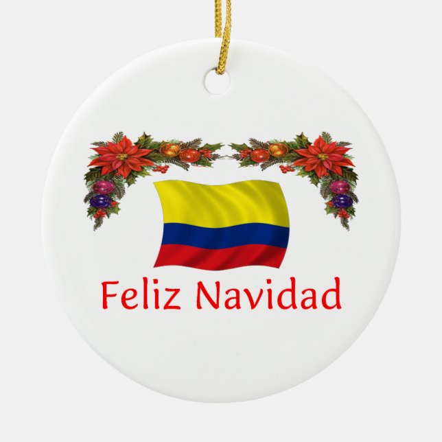 Adorno De Cerámica Navidad de Colombia (Frente)