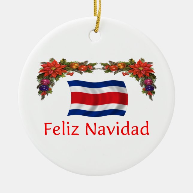 Adorno De Cerámica Navidad de Costa Rica (Frente)