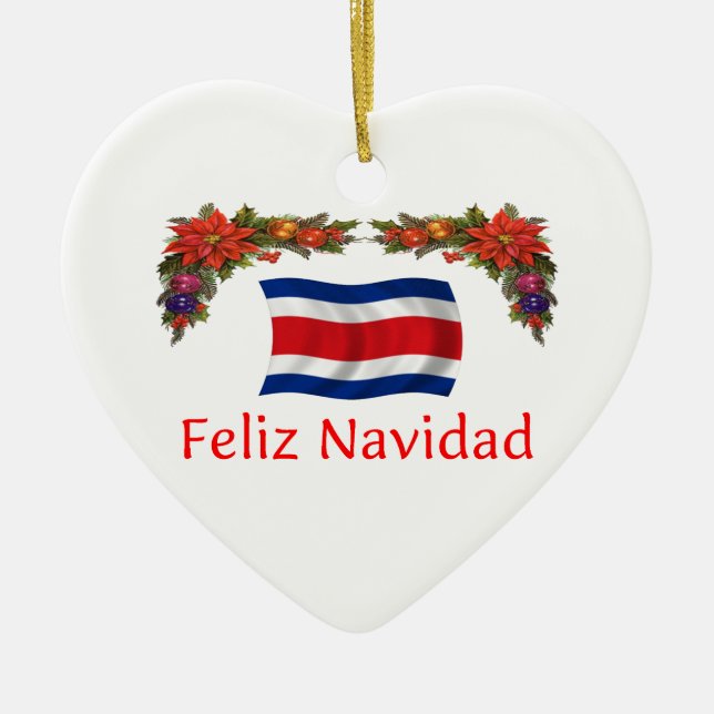 Adorno De Cerámica Navidad de Costa Rica (Frente)