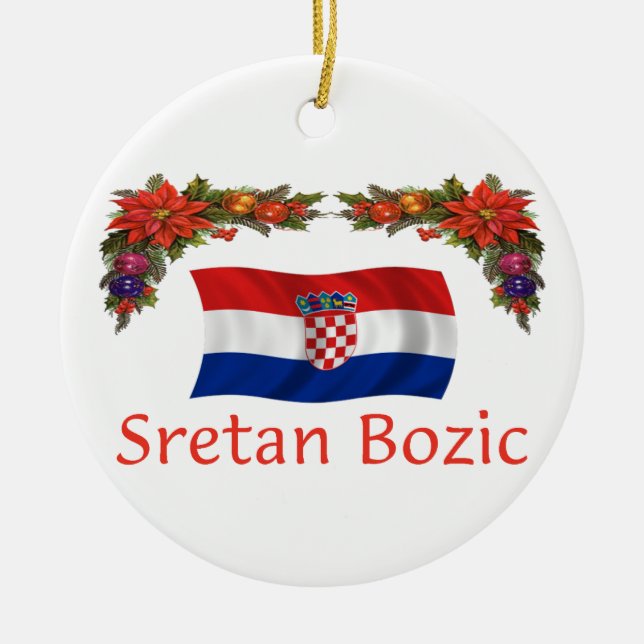 Adorno De Cerámica Navidad de Croacia (Frente)