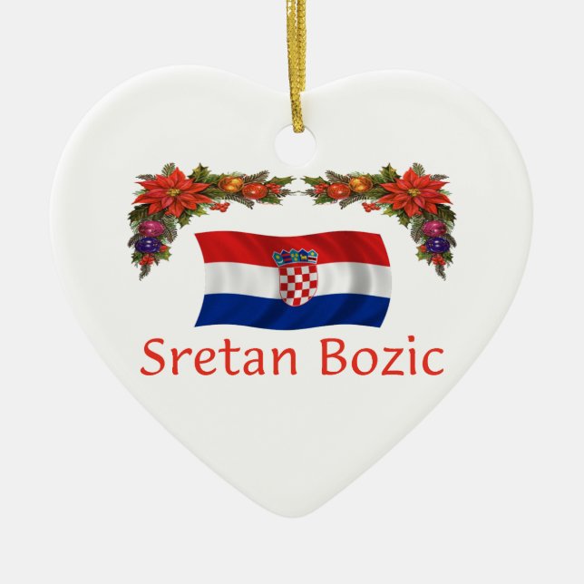 Adorno De Cerámica Navidad de Croacia (Frente)