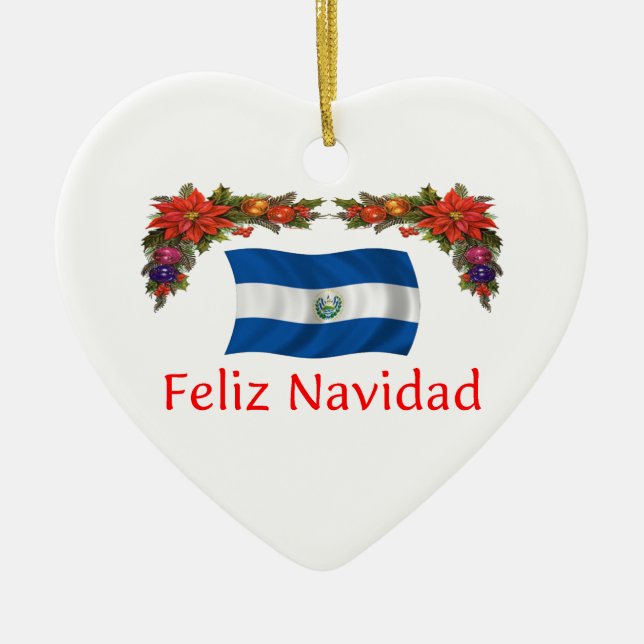 Adorno De Cerámica Navidad de El Salvador (Frente)