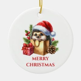 Adorno De Cerámica Navidad de Erizo Adorable
