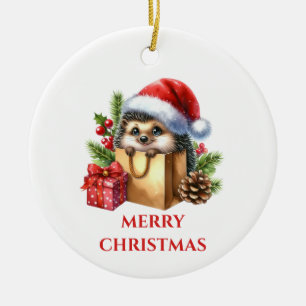 Adorno De Cerámica Navidad de Erizo Adorable
