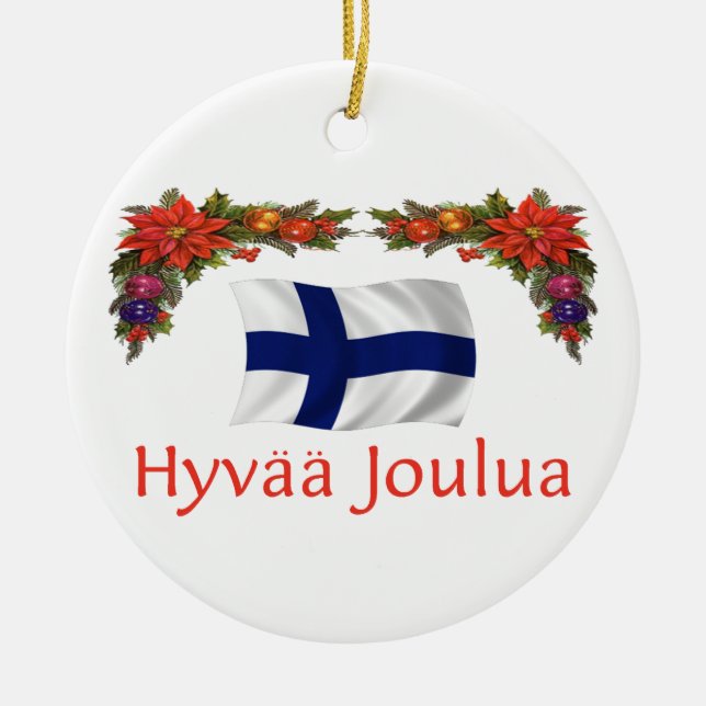 Adorno De Cerámica Navidad de Finlandia (Frente)