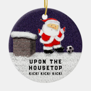 Adorno De Cerámica Navidad de fútbol para bebés