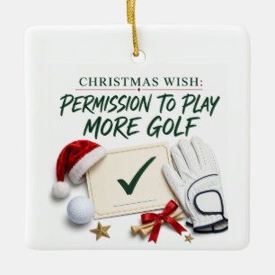Adorno De Cerámica Navidad de golf con pelota de golf para golfista