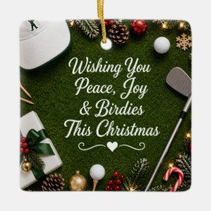 Adorno De Cerámica Navidad de golf en césped verde