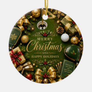 Adorno De Cerámica Navidad de Golf Vacaciones