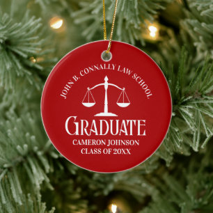 Adorno De Cerámica Navidad de graduado en facultad de derecho roja pe