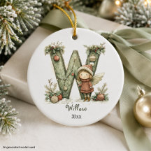 Navidad de Hada Acogedora Inicial Personalizada de