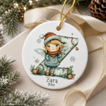 Navidad de Hada Acogedora Inicial Personalizada de