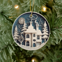 Adorno De Cerámica Navidad de invierno personalizada y adorable