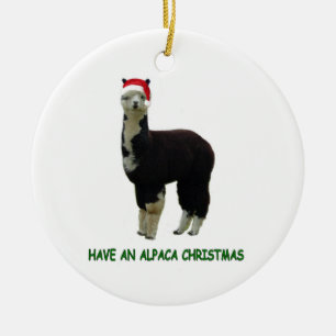 Adorno De Cerámica Navidad de la alpaca