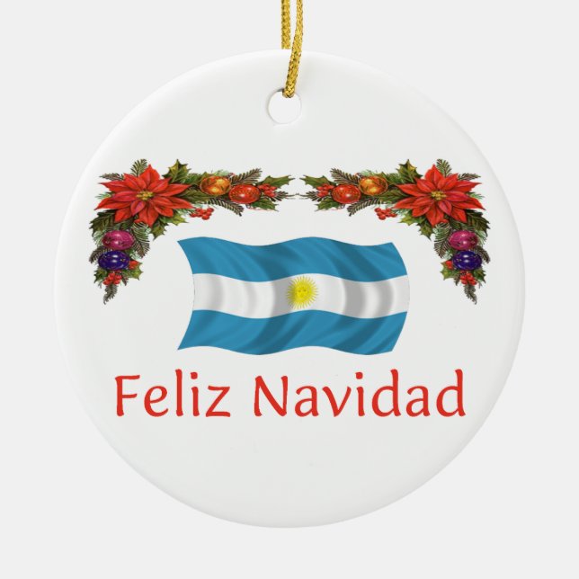 Adorno De Cerámica Navidad de la Argentina (Frente)