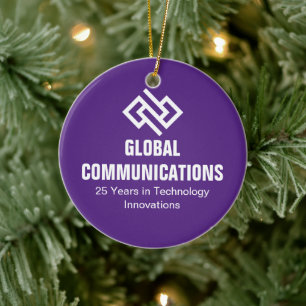Adorno De Cerámica Navidad de la empresa cibernética púrpura personal