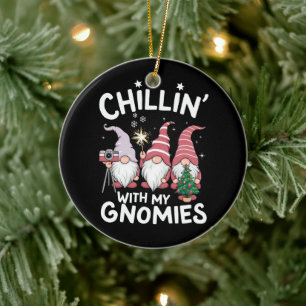 Adorno De Cerámica Navidad de la familia Gnome relajándome con mis Gn