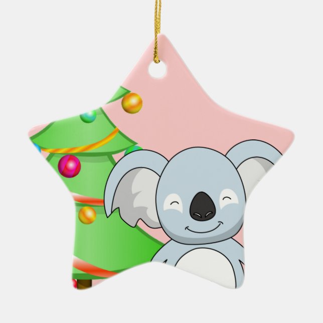 Adorno De Cerámica Navidad de la koala (Frente)