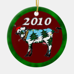 Adorno De Cerámica Navidad de la lechería: 2010