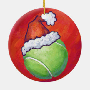 Adorno De Cerámica Navidad de la pelota de tenis