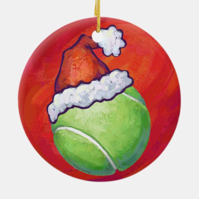 Adorno De Cerámica Navidad de la pelota de tenis (Atrás)