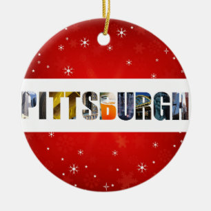 Adorno De Cerámica Navidad de las fotos del viaje de Pittsburgh