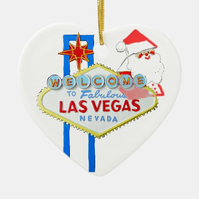 Adorno De Cerámica Navidad de Las Vegas (Frente)