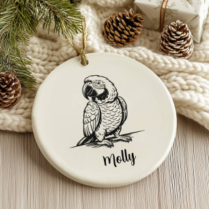 Adorno De Cerámica Navidad de Loro Personalizada