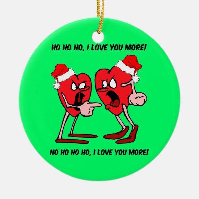 Adorno De Cerámica navidad de los amantes (Frente)