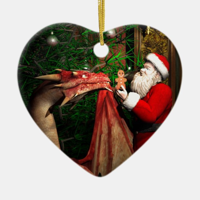 Adorno De Cerámica Navidad de los dragones (Frente)