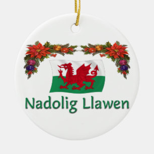 Adorno De Cerámica \ Navidad de País de Gales