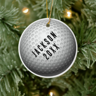 Adorno De Cerámica Navidad de Pelota de Golf