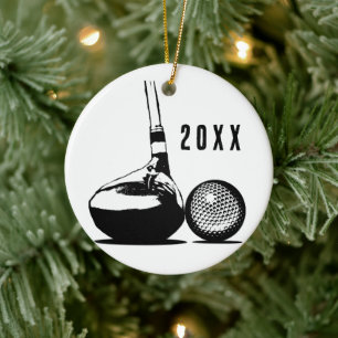 Adorno De Cerámica Navidad de Pelota de Golf