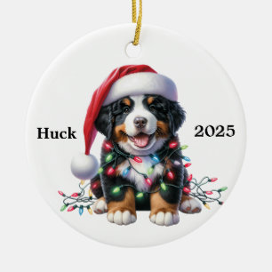 Adorno De Cerámica Navidad de perro de montaña birmano personalizada
