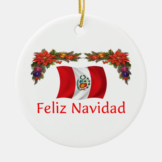 Adorno De Cerámica Navidad de Perú (Frente)