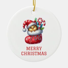Adorno De Cerámica Navidad de Pollito Bonito