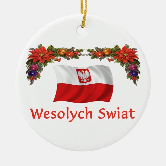Adorno De Cerámica Navidad de Polonia (Frente)