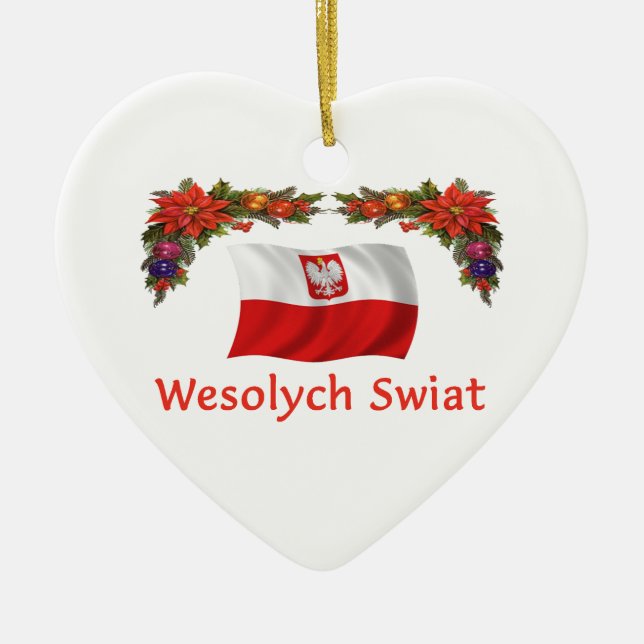 Adorno De Cerámica Navidad de Polonia (Frente)