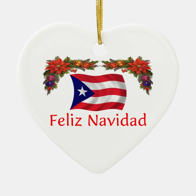 Adorno De Cerámica Navidad de Puerto Rico (Frente)