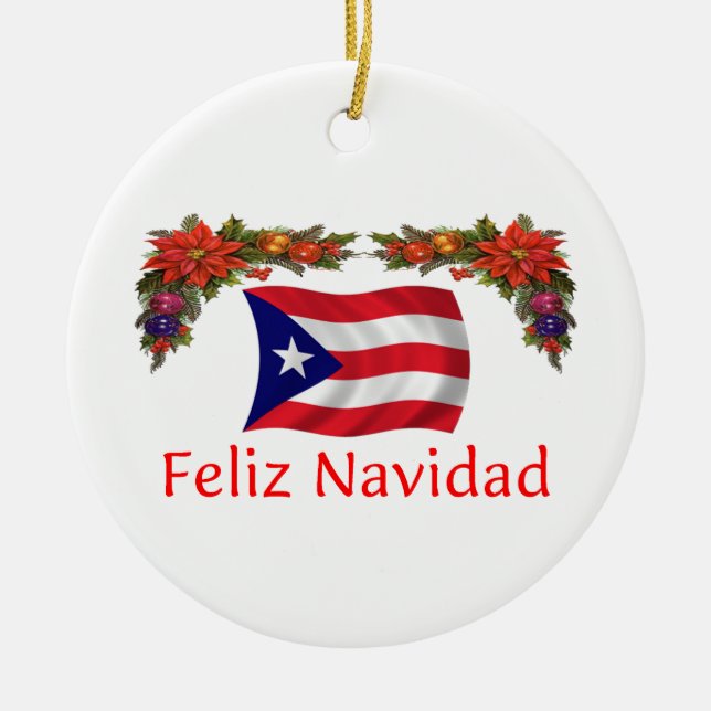 Adorno De Cerámica Navidad de Puerto Rico (Frente)