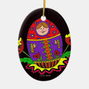Adorno De Cerámica Navidad de Pysanka