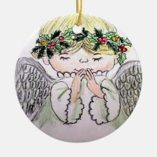 Adorno De Cerámica navidad de rogación del ángel
