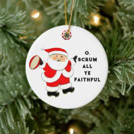 Adorno De Cerámica Navidad de Rugby