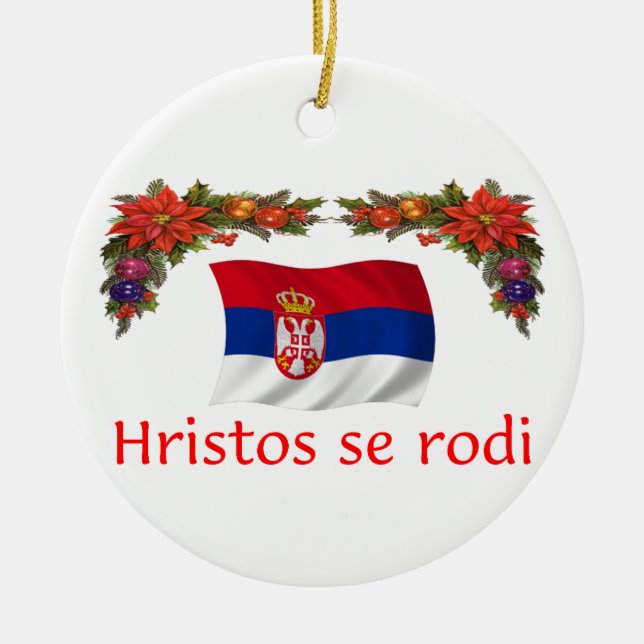 Adorno De Cerámica Navidad de Serbia (Frente)