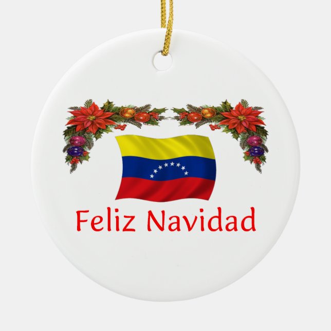 Adorno De Cerámica Navidad de Venezuela (Frente)