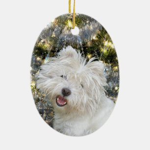 Adorno De Cerámica Navidad de Westie
