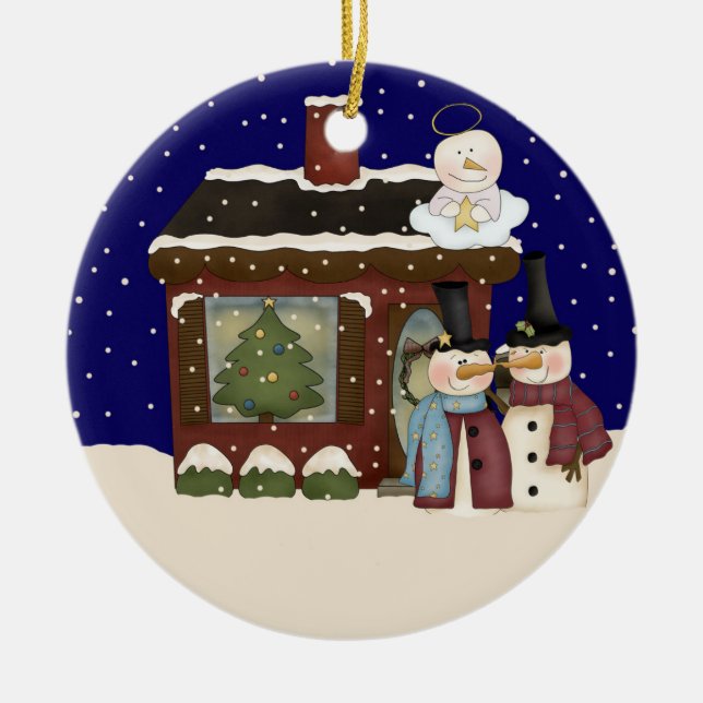 Adorno De Cerámica Navidad del bebé del ángel (Frente)
