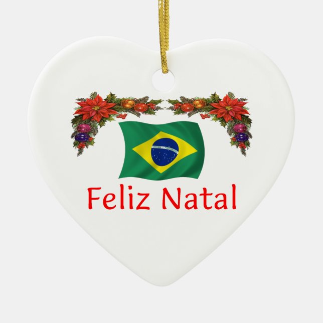 Adorno De Cerámica Navidad del Brasil (Frente)